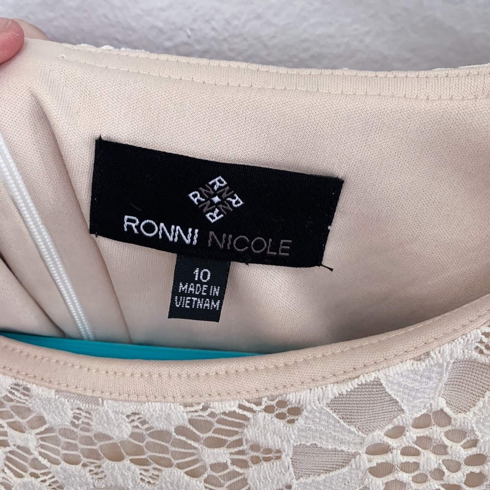 Off White Crochet Patterned Dress - image 4